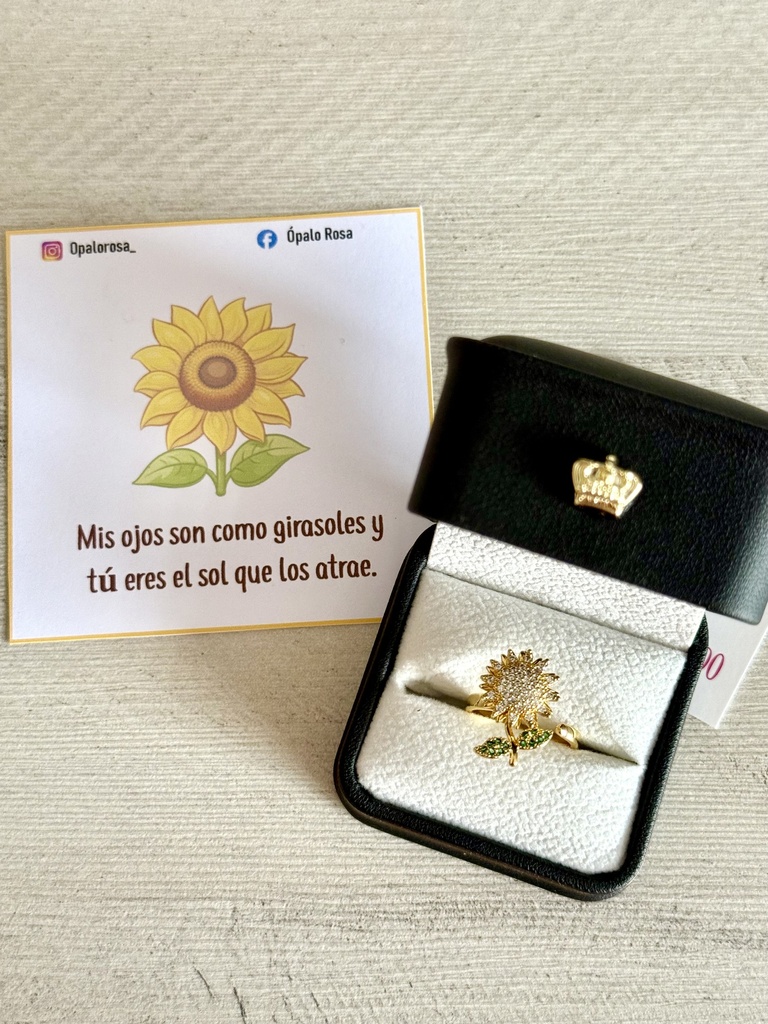 Anillo girasol giratorio 
