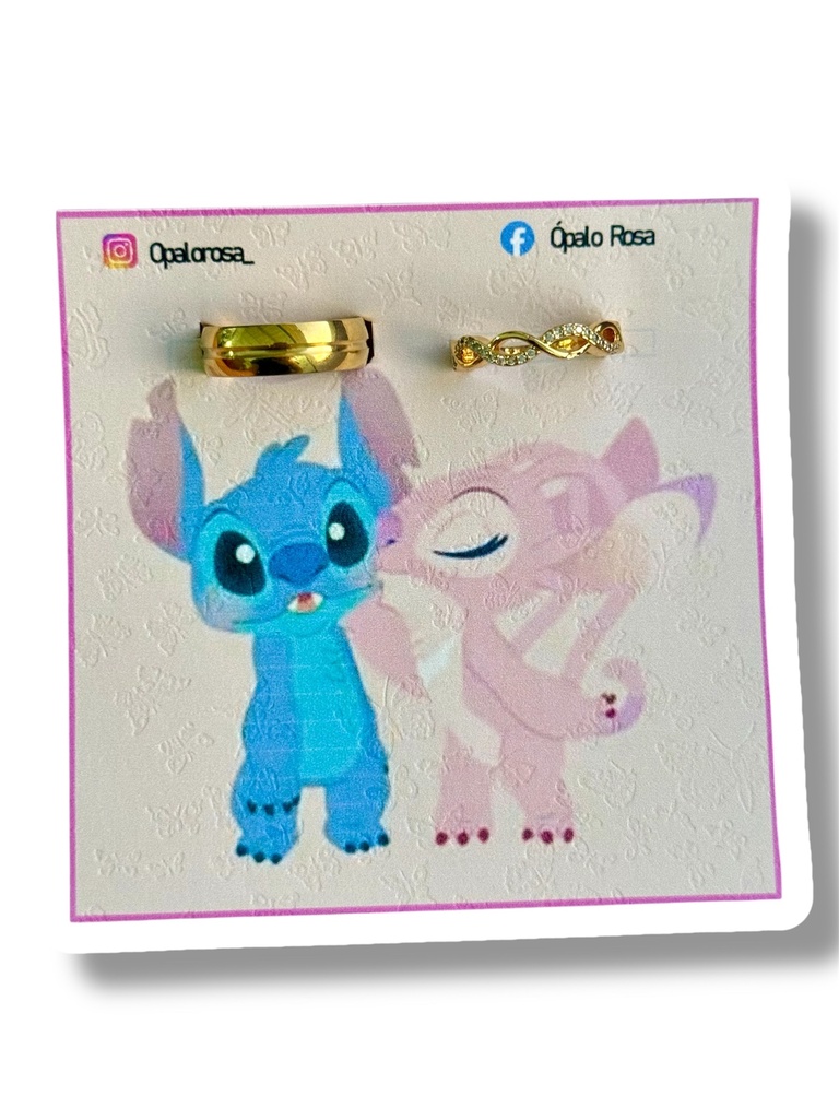 Anillos promesa Stitch.